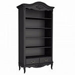 Стеллаж черный широкий из массива бука с 5-ю полками и 2-мя ящиками Black Provence варинант исполнения - 1 | Loft Concept в Липецке