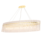 Люстра подвесная овальная с рельефными стеклянными панелями и золотым металлическим каркасом Textured Glass Chandelier варинант исполнения - 2 | Loft Concept в Липецке