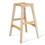 Барный стул со спинкой на 4-х деревянных ножках Голубой Велюр Ava Charm варинант исполнения - 3 | Loft Concept в Липецке