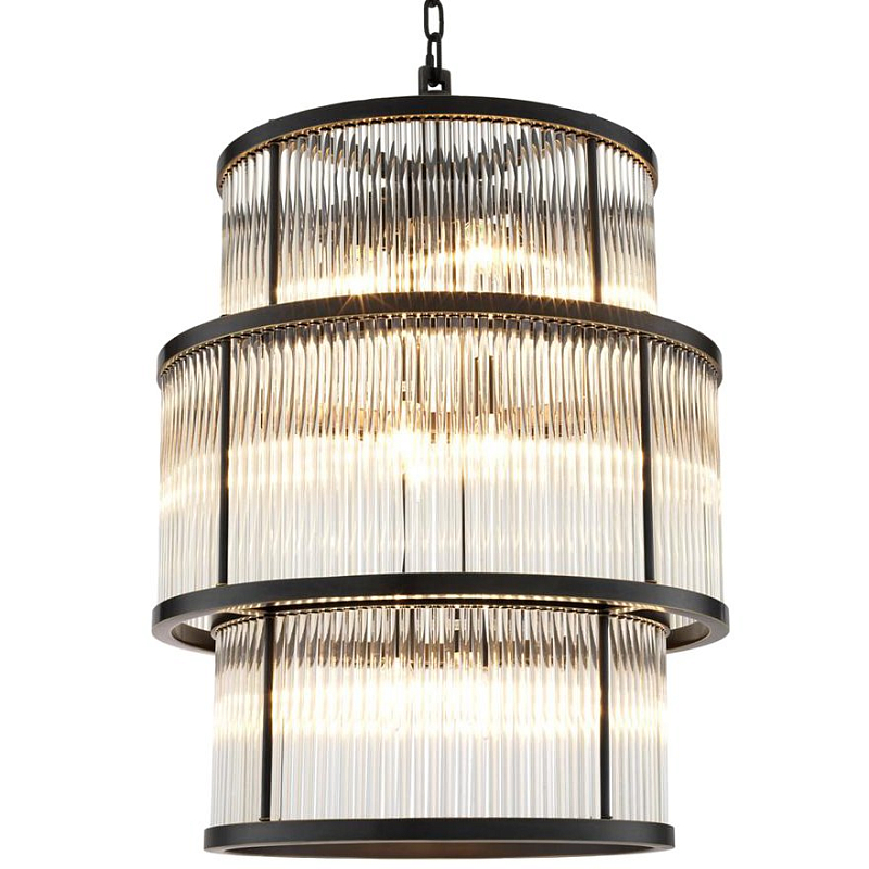 Люстра Chandelier Palmera Bronze Темная бронза Прозрачное Стекло Люстра Chandelier Palmera Bronze Темная бронза Прозрачное Стекло в Липецке | Loft Concept
