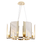 Люстра подвесная круглая с мраморными прямоугольными вставками и золотым основанием Диаметр 55 см Marble square Chandelier варинант исполнения - 4 | Loft Concept в Липецке