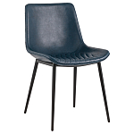 Стул с обивкой из экокожи темно-синего цвета RHOMBUSES UPHOLSTERY варинант исполнения - 1 | Loft Concept в Липецке