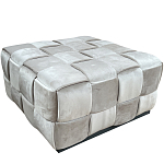 Пуф плетеный велюровый светло-бежевый  Soft Wicker Pouf варинант исполнения - 1 | Loft Concept в Липецке