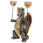Подсвечник в виде дракона Dragon Candlestick Green Gold варинант исполнения - 2 | Loft Concept в Липецке