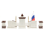 Настольный письменный набор из мрамора и лемезита с гербом и флагом России Marble Accessory варинант исполнения - 6 | Loft Concept в Липецке