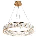 Кольцевая люстра с декором из мрамора и хрусталя Dione Ring Marble Crystal Chandelier варинант исполнения - 3 | Loft Concept в Липецке