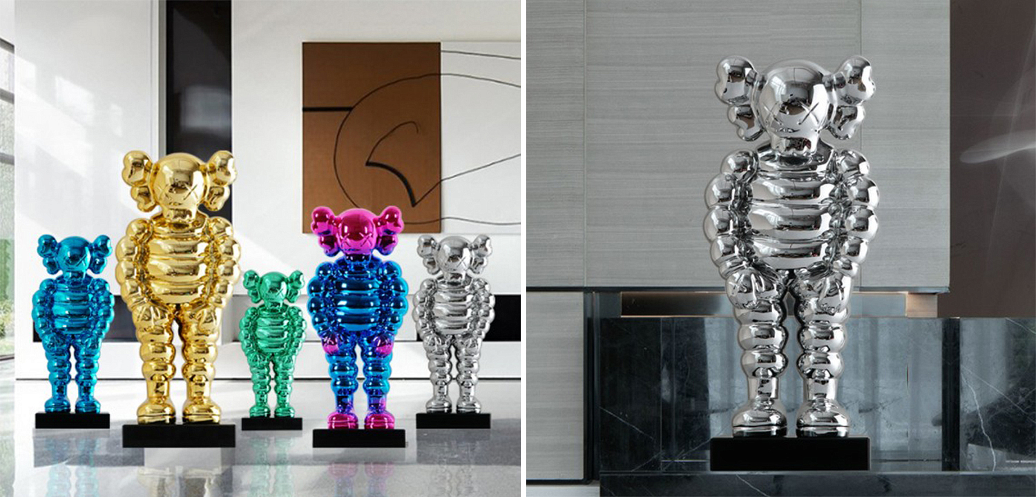 Статуэтка KAWS Bowed Down Silver on stand Статуэтка KAWS Bowed Down Silver on stand - Loft-Concept в Липецке