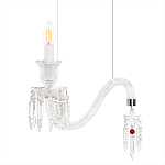 Подвесной светильник стеклянный в виде канделябра Curved Glass Chandelier варинант исполнения - 3 | Loft Concept в Липецке