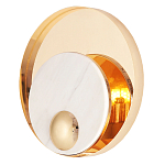 Бра с круглым плафоном из белого мрамора и золотистым металлическим обрамлением  Ginger & Jagger варинант исполнения - 1 | Loft Concept в Липецке