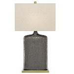 Настольная лампа керамическая с тканевым прямоугольным абажуром Flask варинант исполнения - 2 | Loft Concept в Липецке