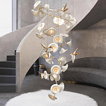 Люстра каскадная из белых цветов каллы и птичек Refined Taste of Light варинант исполнения - 4 | Loft Concept в Липецке