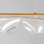 Люстра линейная с 3-мя белыми волнистыми плафонами Wave Line варинант исполнения - 9 | Loft Concept в Липецке