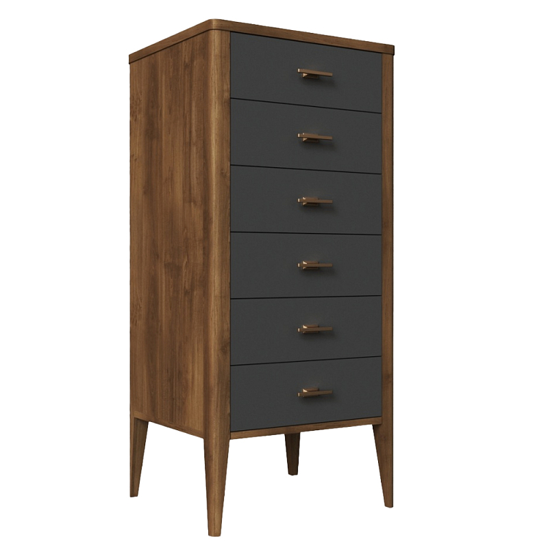 Комод из массива бука с 6-ю ящиками Tasteful Furniture Серый Коричневый Комод из массива бука с 6-ю ящиками Tasteful Furniture Серый Коричневый в Липецке | Loft Concept
