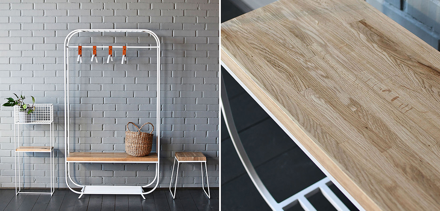 Рейл Hardin White Industrial Metal Rust Clothes Rail Рейл Hardin White Industrial Metal Rust Clothes Rail - Loft-Concept в Липецке