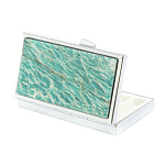 Таблетница карманная прямоугольная на 7 отделений с зеркалом и накладкой из натурального камня Амазонит Silver Stone Pillboxes варинант исполнения - 2 | Loft Concept в Липецке