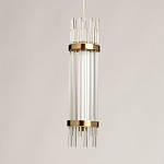 Подвесной светильник с цилиндром из прозрачных стеклянных трубок Nembus варинант исполнения - 3 | Loft Concept в Липецке