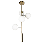 Люстра на штанге с 4-мя белыми шарообразными плафонами Bubble Chandelier варинант исполнения - 2 | Loft Concept в Липецке
