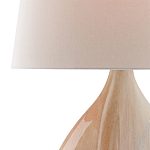 Настольная лампа на прозрачным основании с тканевым конусообразным абажуром Cream варинант исполнения - 1 | Loft Concept в Липецке