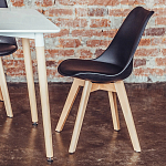 Стул с основой из пластика и мягким сиденьем Arvika Black варинант исполнения - 9 | Loft Concept в Липецке