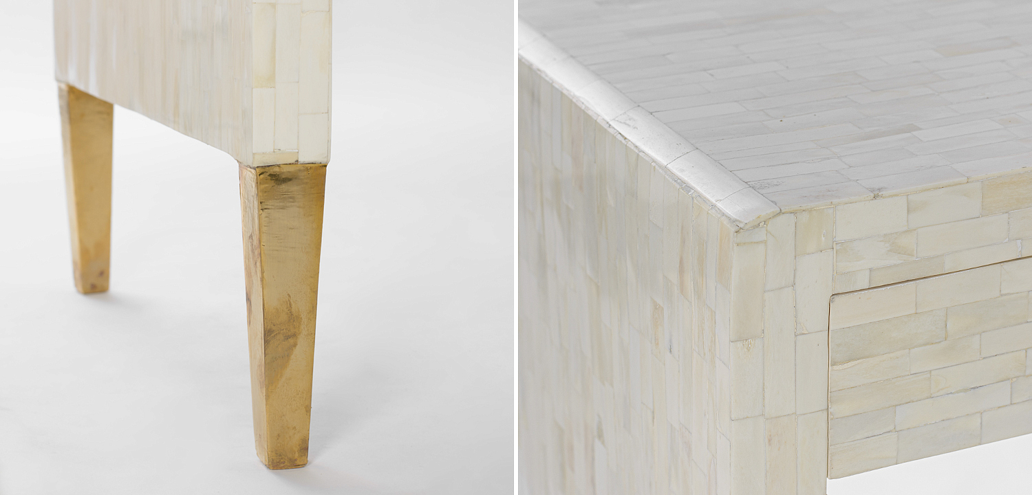Рабочий стол Bone Inlay Two Drawer Table Рабочий стол Bone Inlay Two Drawer Table - Loft-Concept в Липецке