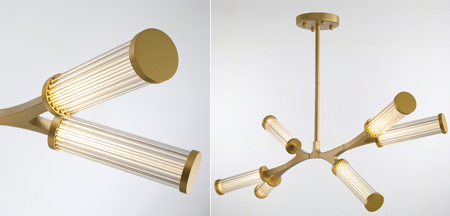 Люстра Cylinder Branches Chandelier Gold 6 Люстра Cylinder Branches Chandelier Gold 6 - Loft-Concept в Липецке