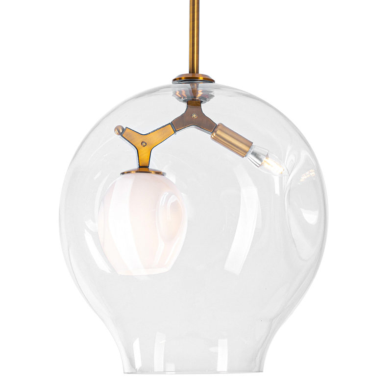 Подвесной светильник Terrarium Pendant Латунь Белый Прозрачное Стекло Подвесной светильник Terrarium Pendant Латунь Белый Прозрачное Стекло в Липецке | Loft Concept