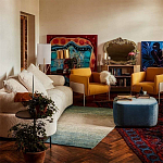 Трехместный диван с обивкой букле молочного цвета Leonois Boucle Sofa варинант исполнения - 5 | Loft Concept в Липецке