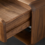 Прикроватная деревянная тумба с ящиком и нишей для хранения Moon Walnut Furniture варинант исполнения - 5 | Loft Concept в Липецке