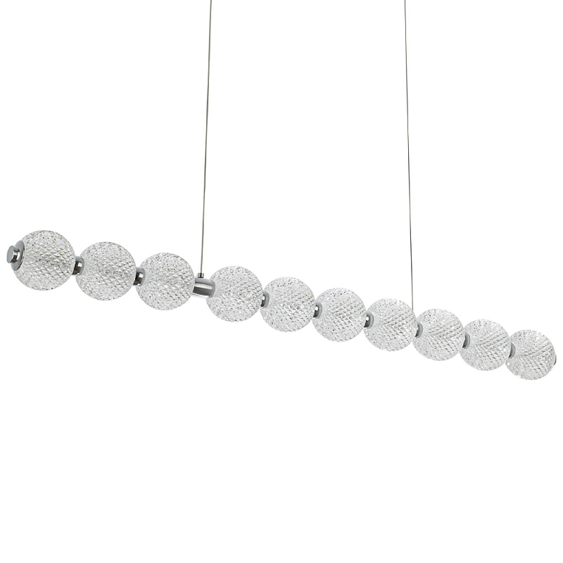 Подвесной линейный светодиодный светильник Crystal Globule Linear Hanging Lamp Chrome Хром Прозрачный Подвесной линейный светодиодный светильник Crystal Globule Linear Hanging Lamp Chrome Хром Прозрачный в Липецке | Loft Concept