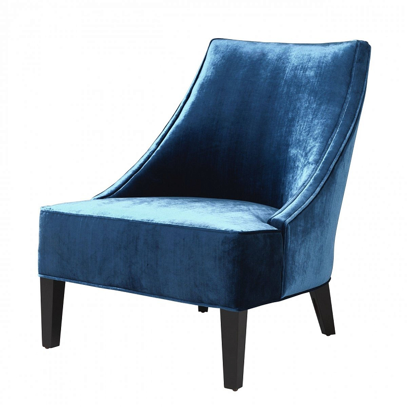 Кресло Eichholtz Chair Dulwich Blue Синий Черный Кресло Eichholtz Chair Dulwich Blue Синий Черный в Липецке | Loft Concept