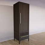 Узкий Шкаф Primo с 2 выдвижными ящиками Темный орех варинант исполнения - 3 | Loft Concept в Липецке