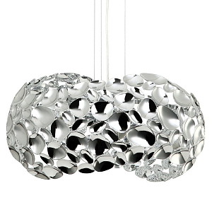 Люстра 2 в 1 цвета хром CLAM