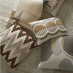 Чехол на подушку с вышивкой в виде геометрических узоров Beige Calista Square варинант исполнения - 6 | Loft Concept в Липецке