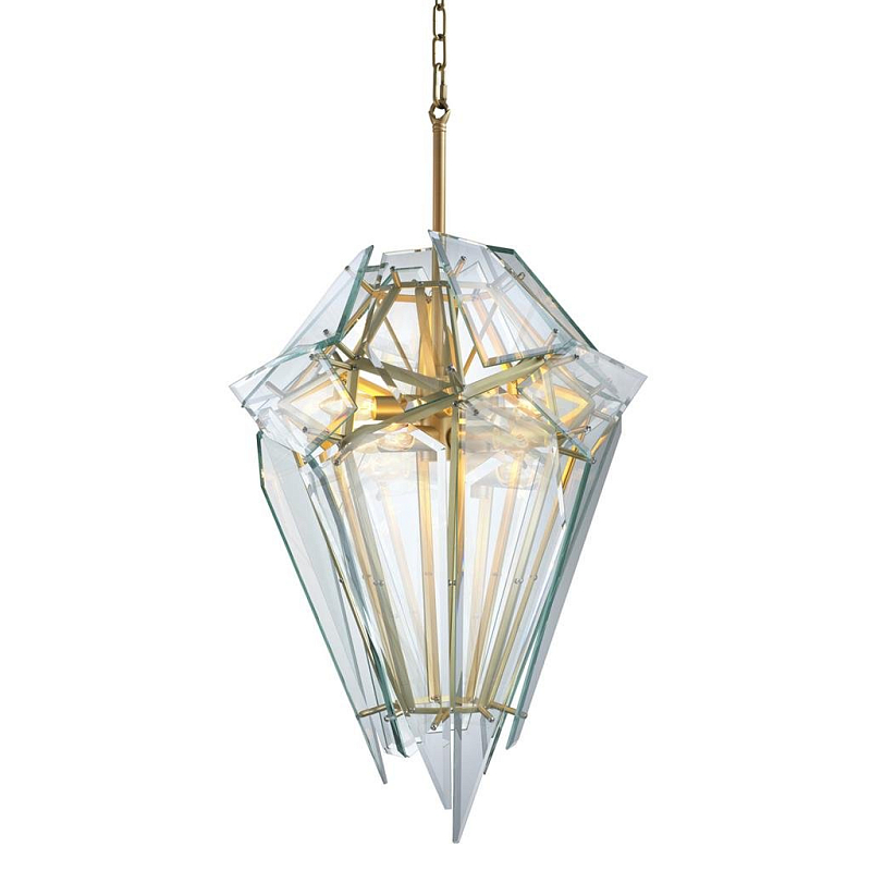 Люстра Chandelier Shard gold Золотой Прозрачное Стекло Люстра Chandelier Shard gold Золотой Прозрачное Стекло в Липецке | Loft Concept