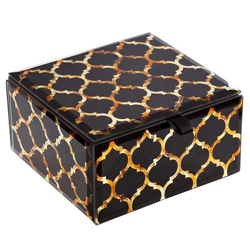 Шкатулка Oriental Rhombuses Cube Черный Шкатулка Oriental Rhombuses Cube Черный в Липецке | Loft Concept
