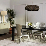 Круглая люстра волнистой формы с декором из круглых деревянных бусин коричневая Brown Wooden Beads Chandelier варинант исполнения - 4 | Loft Concept в Липецке