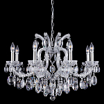 Люстра подвесная с 8-ю лампочками и прозрачными хрустальными подвесками на хромированном основании Crystal lamps варинант исполнения - 1 | Loft Concept в Липецке