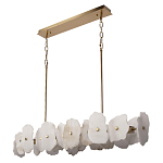 Люстра подвесная линейная с текстурированными мраморными элементами Marble square варинант исполнения - 3 | Loft Concept в Липецке