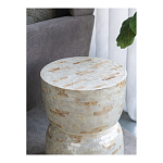 Приставной столик с мозаичным рисунком из раковин устриц Bone Inlay варинант исполнения - 7 | Loft Concept в Липецке