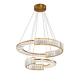 Светодиодная двухъярусная кольцевая люстра из хрусталя и стали и с пультом для регулировки света Maude Crystal Light варинант исполнения - 3 | Loft Concept в Липецке