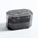 Шкатулка из эпоксидной смолы с цветами черная Epoxy Resin Box Black варинант исполнения - 4 | Loft Concept в Липецке