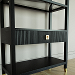 Стеллаж Elsa Dreams Black со стеклянными полками и ящиком варинант исполнения - 2 | Loft Concept в Липецке