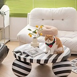 Дизайнерский журнальный стол круглый в чёрно-белую полоску Mypel варинант исполнения - 3 | Loft Concept в Липецке