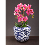 Кашпо с орнаментом в сочетании белого и синего цвета Artistic Flowerpot варинант исполнения - 4 | Loft Concept в Липецке