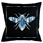 Подушка декоративная пчела с синим орнаментом Ikat Pattern варинант исполнения - 1 | Loft Concept в Липецке