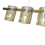 Подвесной светильник светодиодный с 5-ю цилиндрическими плафонами коньячного цвета из стекла и стали Andrea Сhandelier Сognac варинант исполнения - 2 | Loft Concept в Липецке