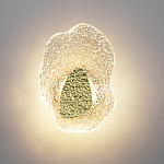 Бра с рельефным волнообразным стеклянным плафоном и вставкой из мрамора Liquid Stone варинант исполнения - 3 | Loft Concept в Липецке