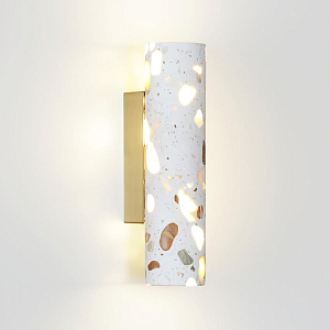 Бра с цилиндрическим белым бетонным плафоном Terrazzo Light