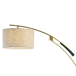 Торшер с изогнутой черной металлической ножкой и цилиндрическим абажуром из ткани Arched Metal Base  варинант исполнения - 2 | Loft Concept в Липецке