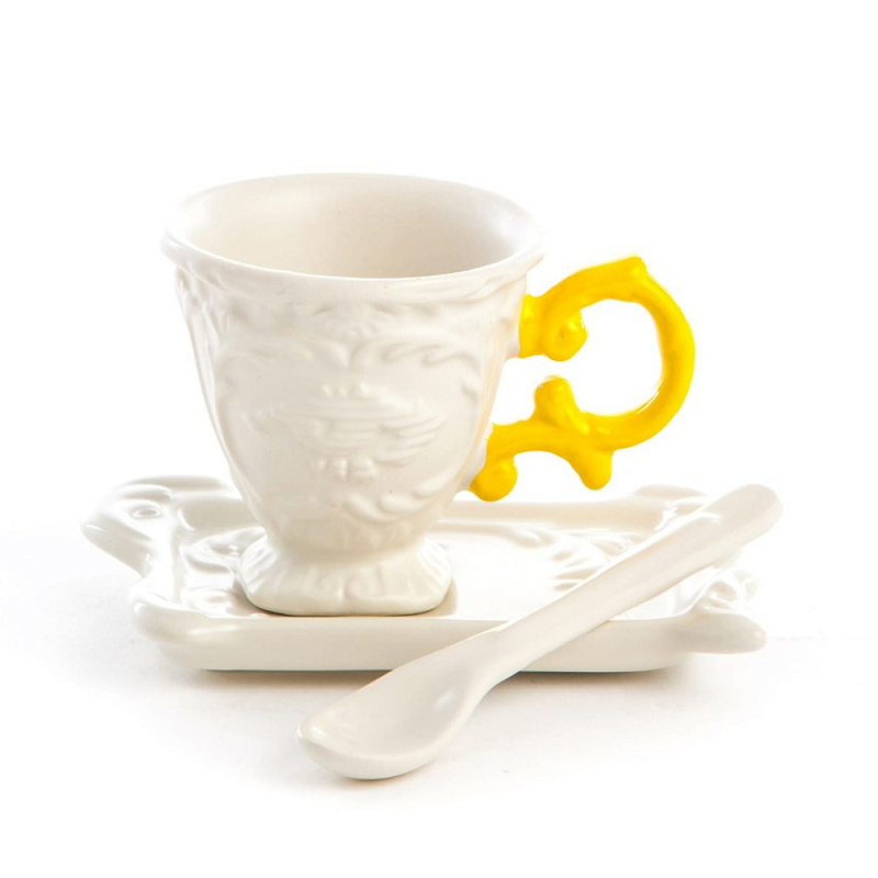 Кофейная пара Seletti I-Coffee Yellow Белый Желтый Кофейная пара Seletti I-Coffee Yellow Белый Желтый в Липецке | Loft Concept